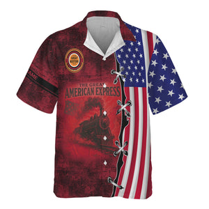Railspirit Personalized Chicago Great Western Railroad Hawaiian Shirt Retro American Express Train With USA Flag Shirt