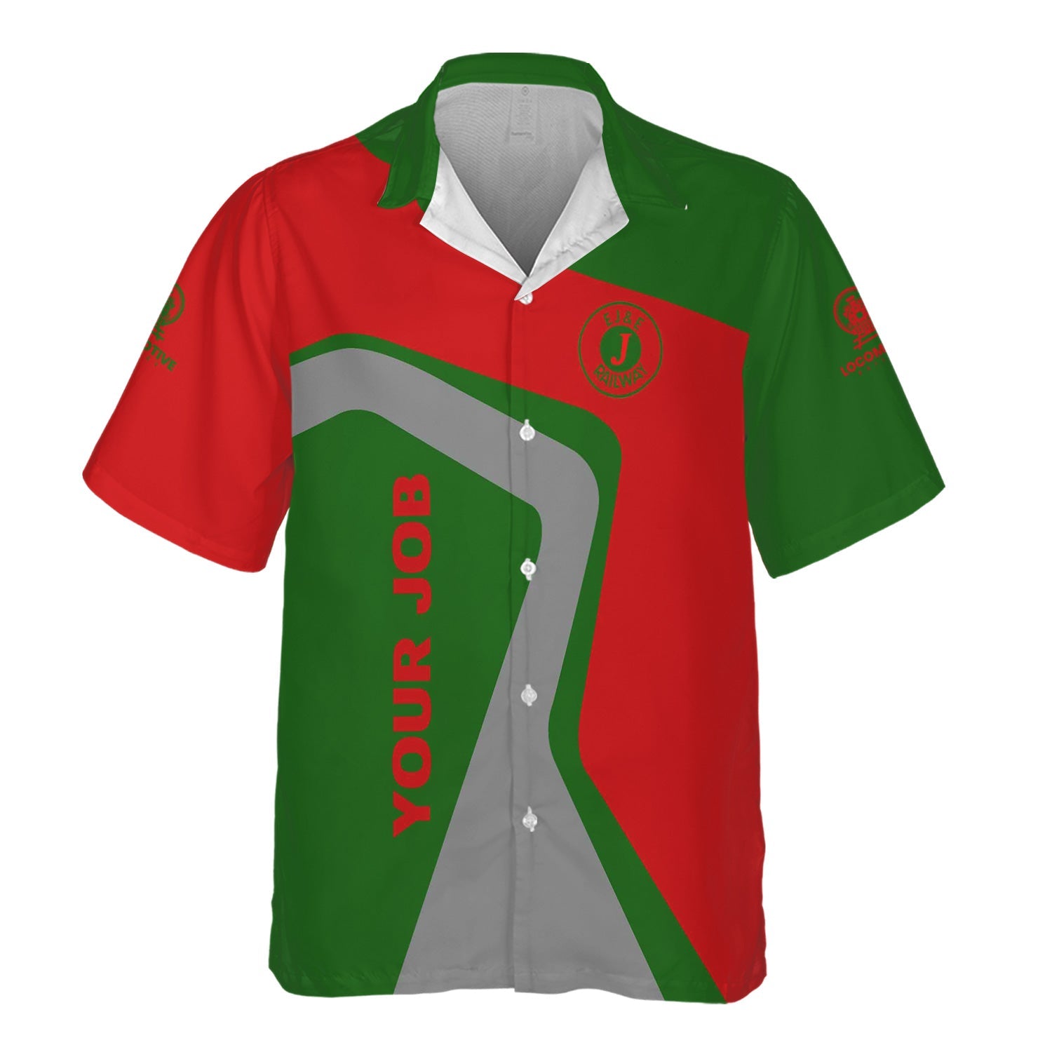 Railspirit Personalized Elgin Joliet And Eastern Railroad Hawaiian Shirt Unique Design with Custom Job Position Train Shirt