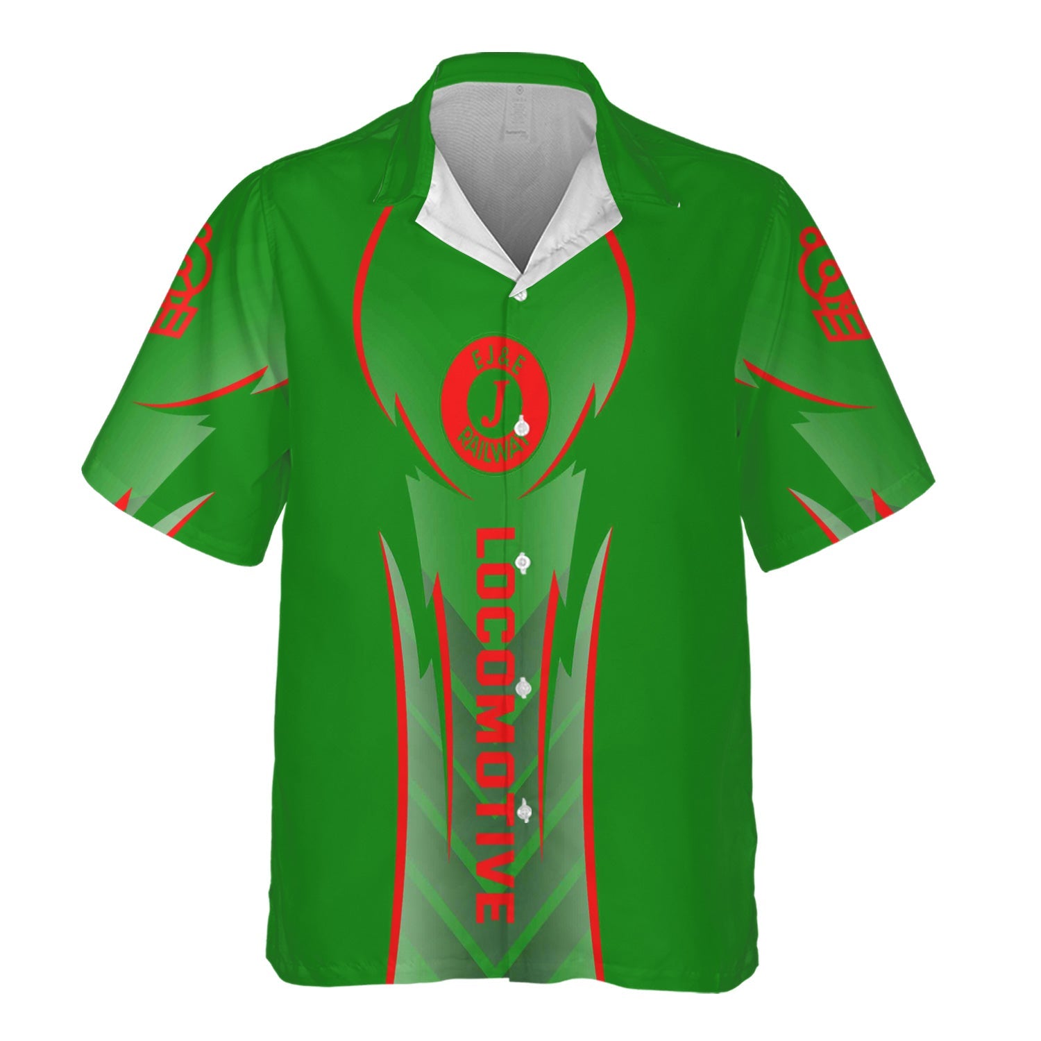 Railspirit Personalized Elgin Joliet And Eastern Railroad Hawaiian Shirt Striking Line Style Train Shirt For Locomotive Lovers