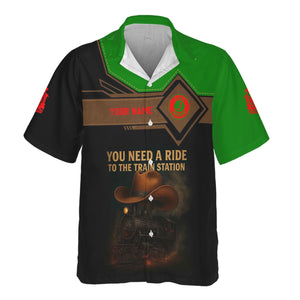Railspirit Personalized Elgin Joliet And Eastern Railroad Hawaiian Shirt You Need A Ride To The Train Station Shirt For Train Lovers