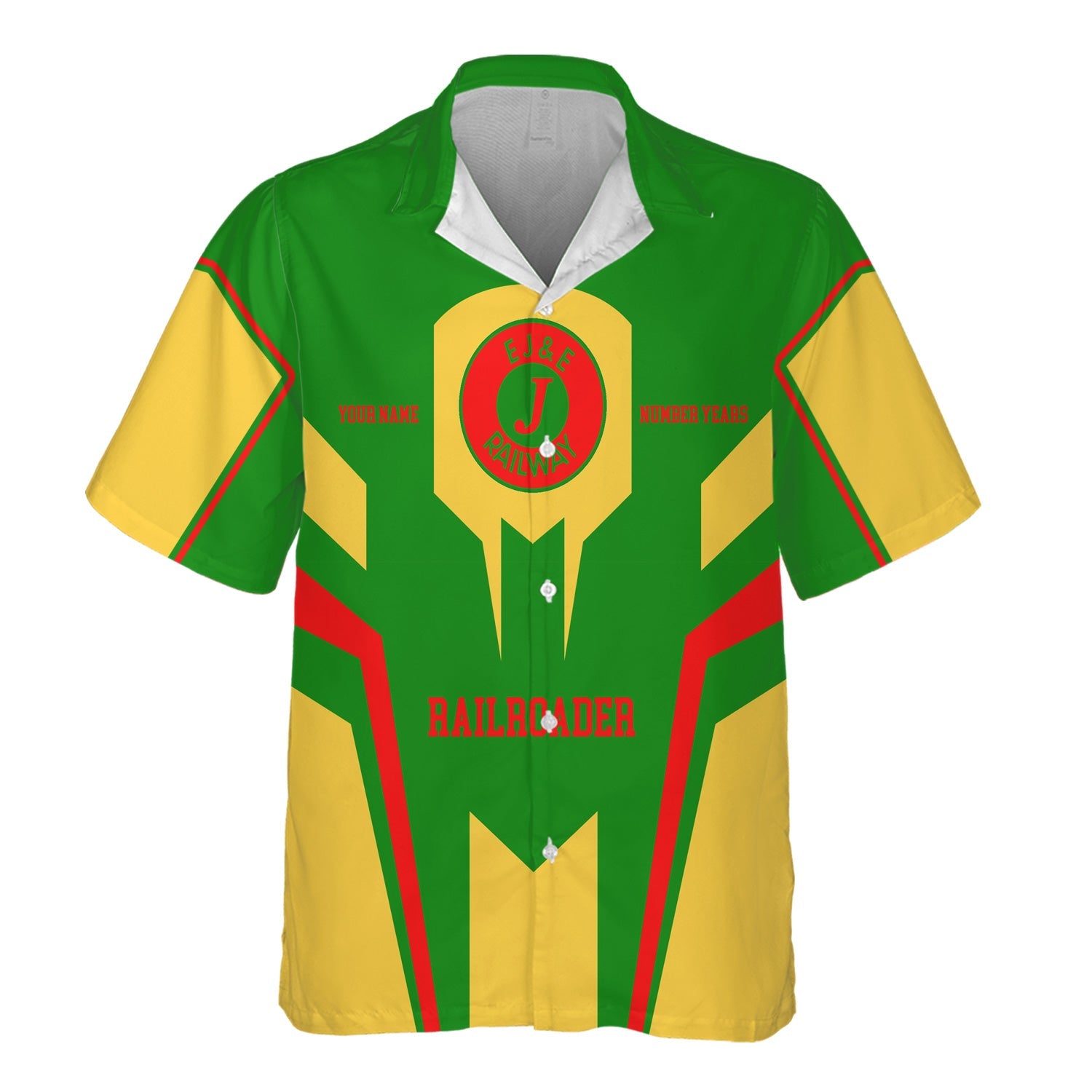 Railspirit Personalized Elgin Joliet And Eastern Railroad Hawaiian Shirt Custom Year Railroader Shirt Gift Idea For Train Lover