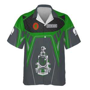 Railspirit Personalized Elgin Joliet And Eastern Railroad Hawaiian Shirt Steam Locomotive Engine Graphic Train Shirt All Over Print