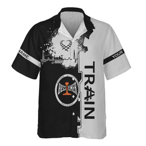 Railspirit Personalized Bessemer And Lake Erie Railroad Hawaiian Shirt Engine Heartbeat and Track Love Style Shirt Gift Idea For Train Lovers