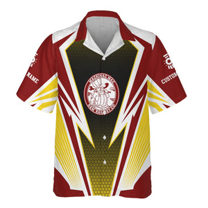 Railspirit Personalized Detroit & Mackinac Railroad Hawaiian Shirt Lightning Graphic Style Shirt Gift Idea For Train Lover