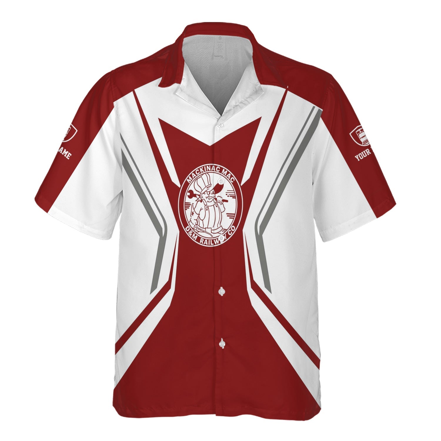 Railspirit Personalized Detroit & Mackinac Railroad Hawaiian Shirt Unique Style with Custom Job Train Shirt