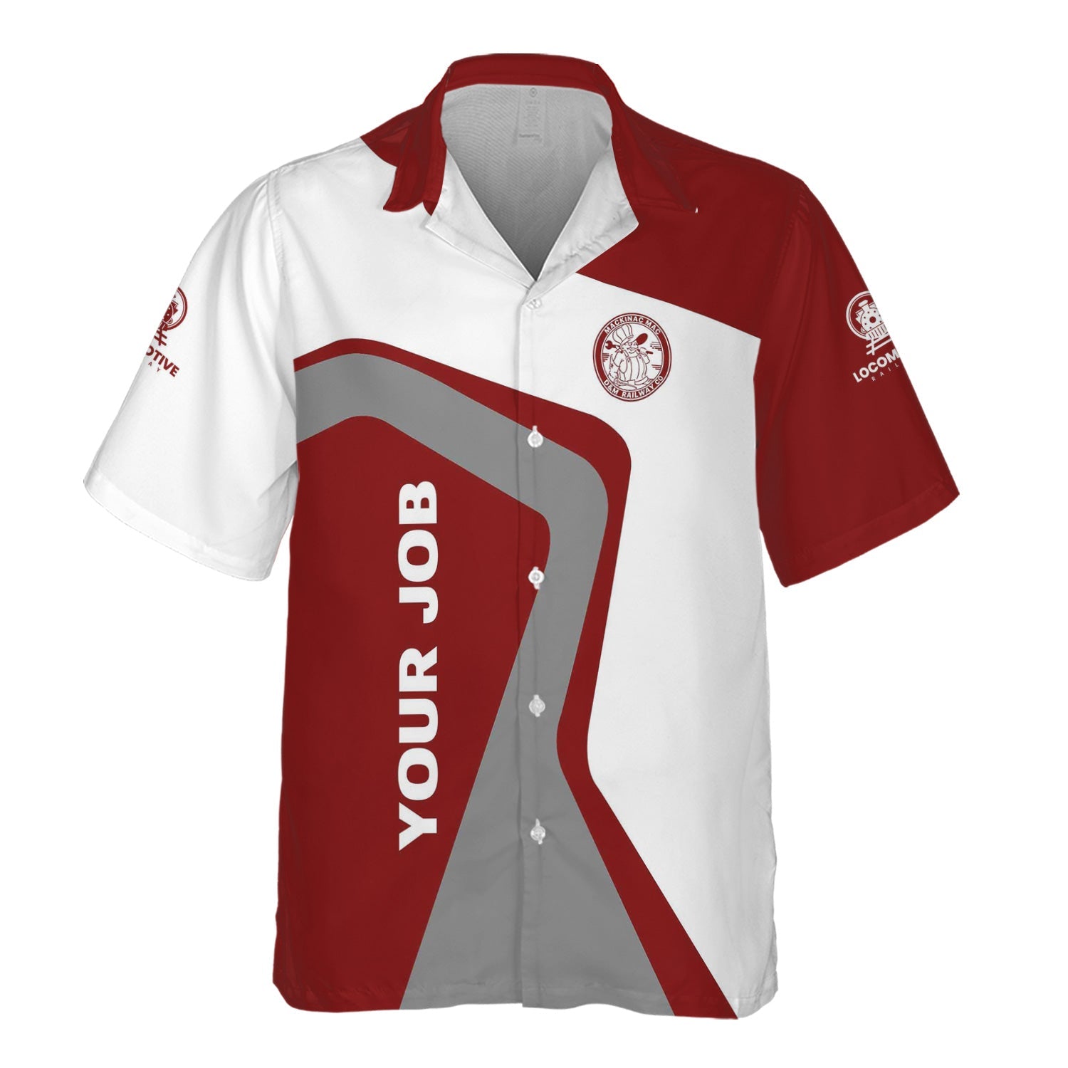 Railspirit Personalized Detroit & Mackinac Railroad Hawaiian Shirt Unique Design with Custom Job Position Train Shirt