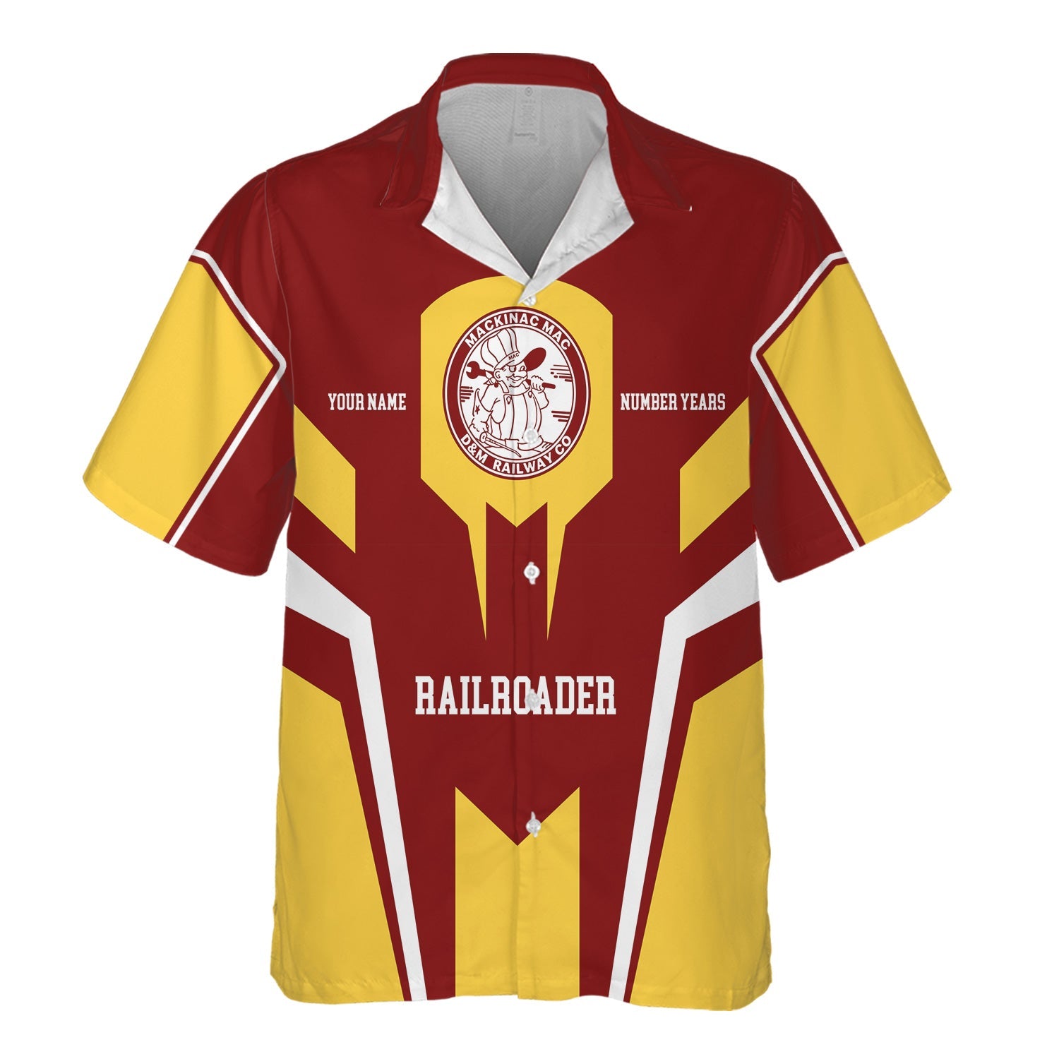 Railspirit Personalized Detroit & Mackinac Railroad Hawaiian Shirt Custom Year Railroader Shirt Gift Idea For Train Lover