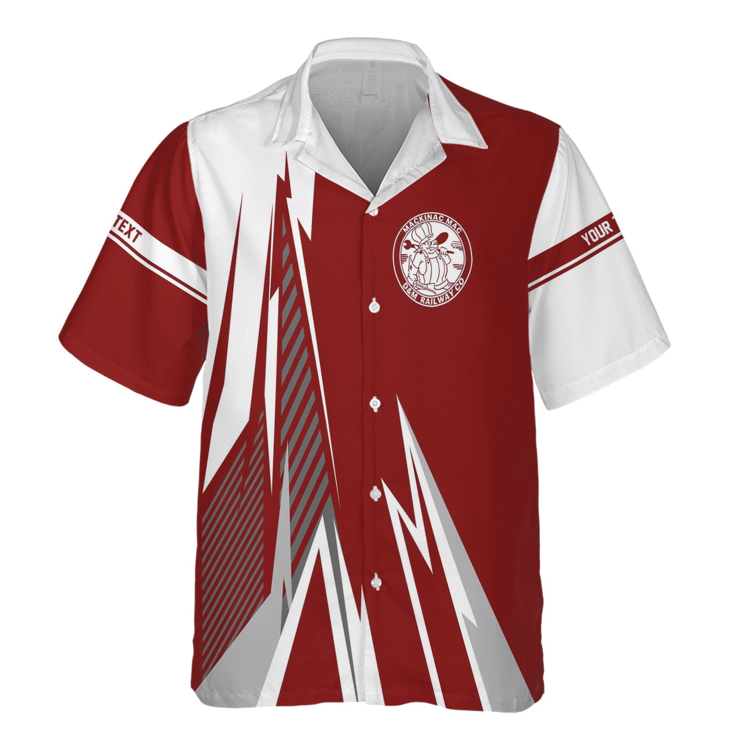 Railspirit Personalized Detroit & Mackinac Railroad Hawaiian Shirt Lightning-Inspired Railway Style Shirt For Train Lovers