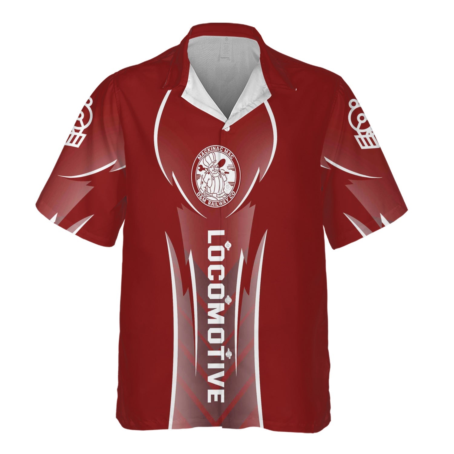 Railspirit Personalized Detroit & Mackinac Railroad Hawaiian Shirt Striking Line Style Train Shirt For Locomotive Lovers