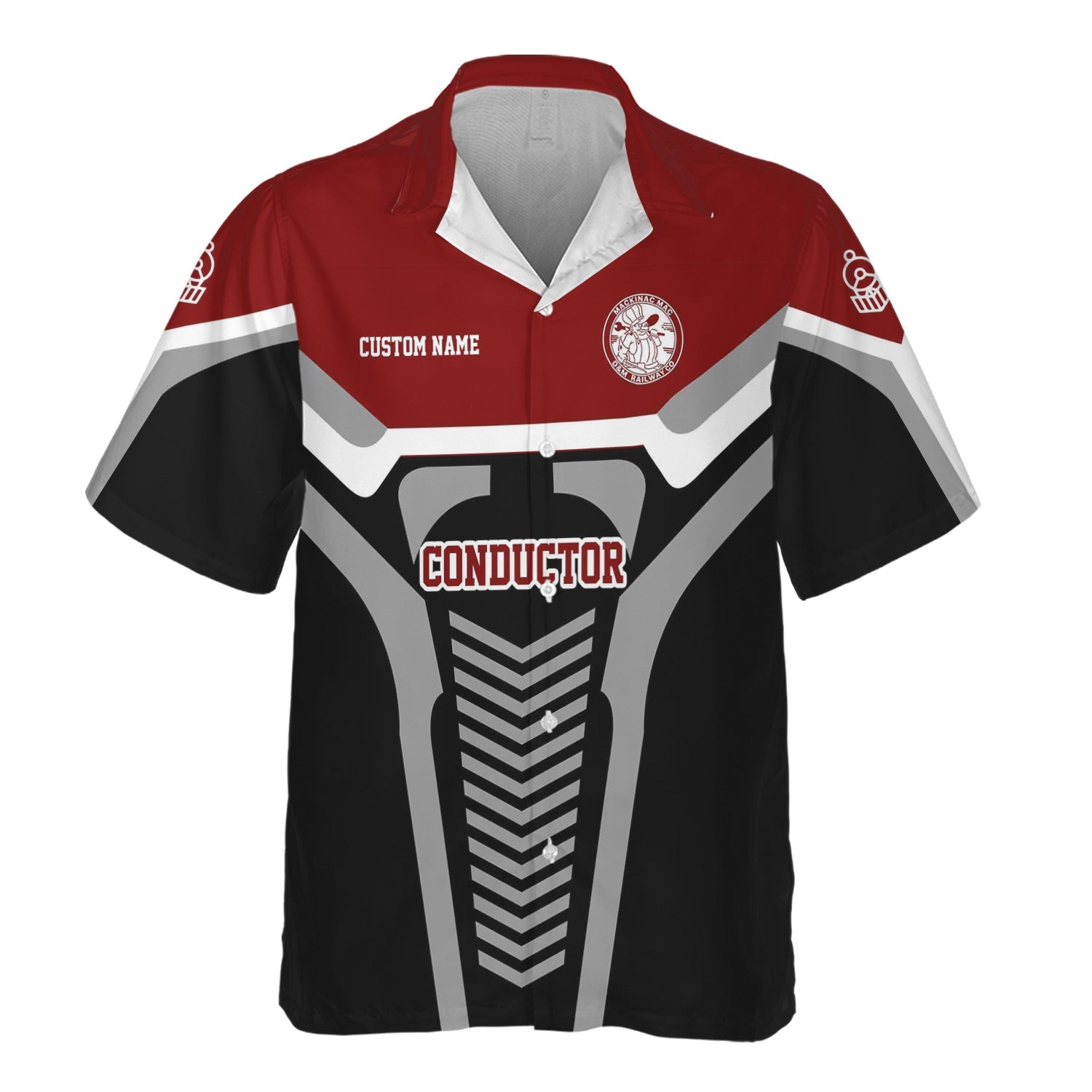 Railspirit Personalized Detroit & Mackinac Railroad Hawaiian Shirt Track-Inspired with Custom Job Position Train Shirt