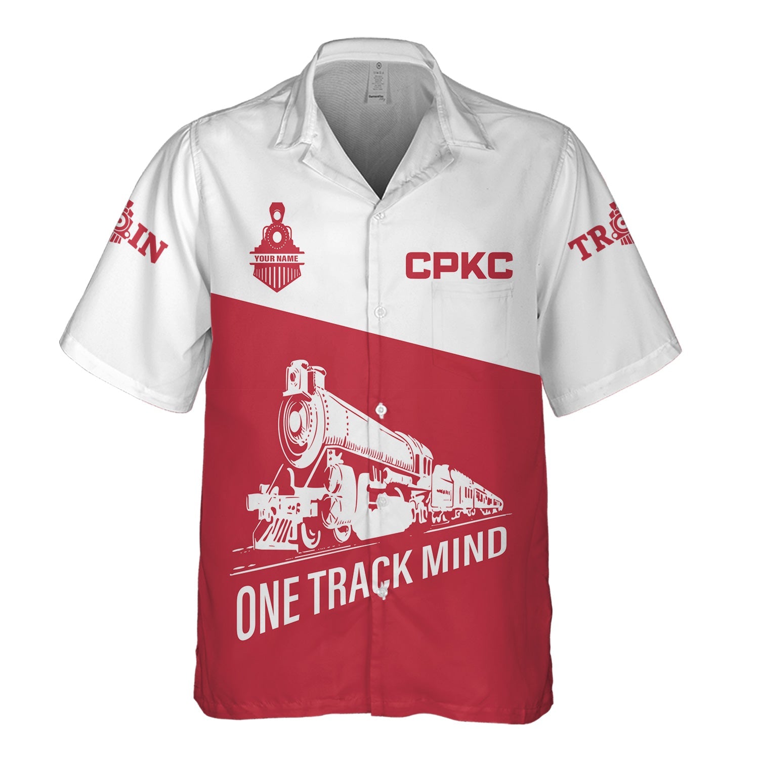 Railspirit Personalized Canadian Pacific Kansas City Hawaiian Shirt One Track Mind Unisex Train Shirt Gift Idea For Train Lover
