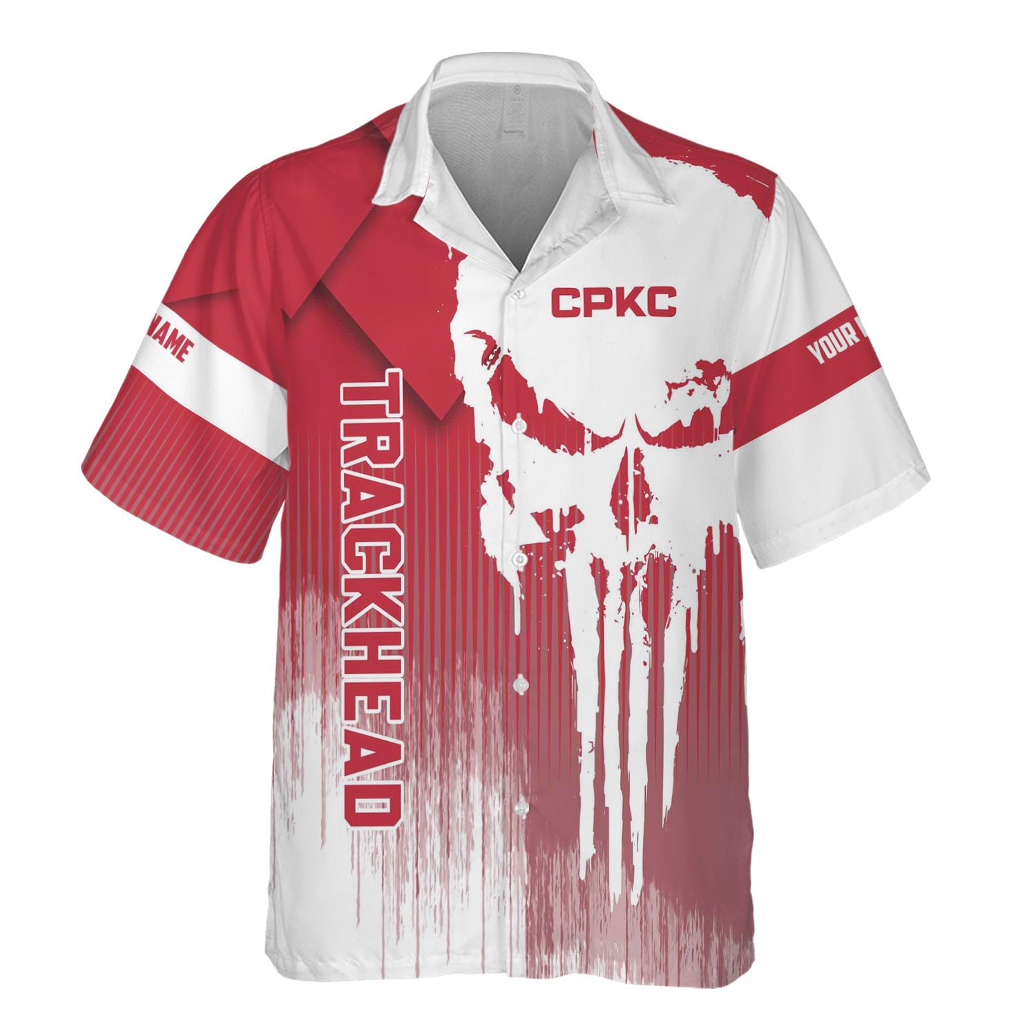 Railspirit Personalized Canadian Pacific Kansas City Hawaiian Shirt Skull Design with Custom Job CPKC Train Shirt for Trackhead Crew