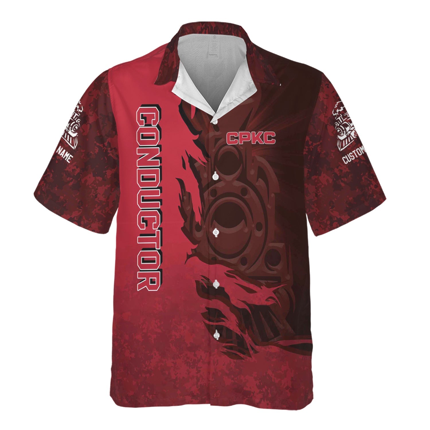 Railspirit Personalized Canadian Pacific Kansas City Hawaiian Shirt Blazing Style with Custom Position CPKC Train Shirt