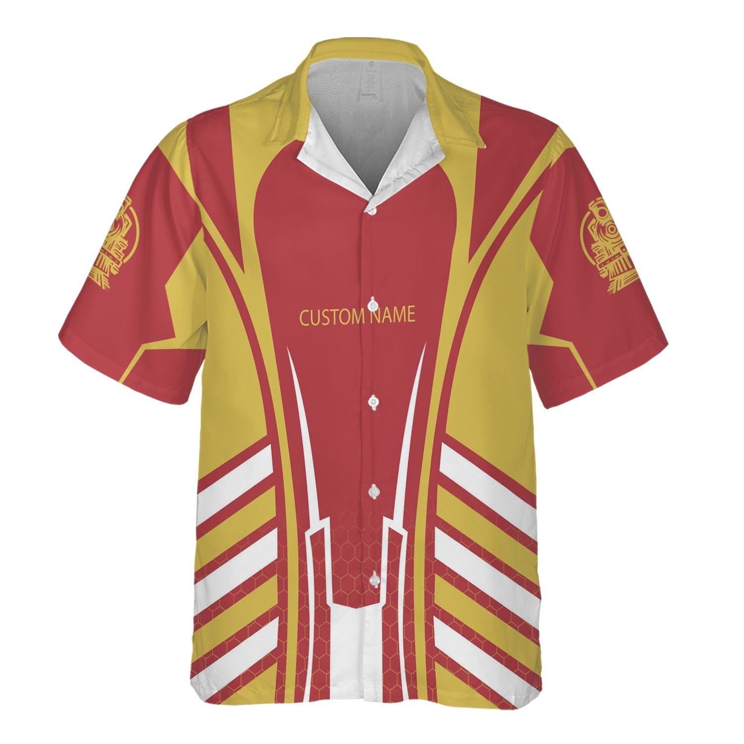 Railspirit Personalized Florida East Coast Railway Hawaiian Shirt Striped Railroad Style Train Shirt All Over Print