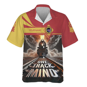 Railspirit Personalized Florida East Coast Railway Hawaiian Shirt One Track Mind Train Printed Shirt