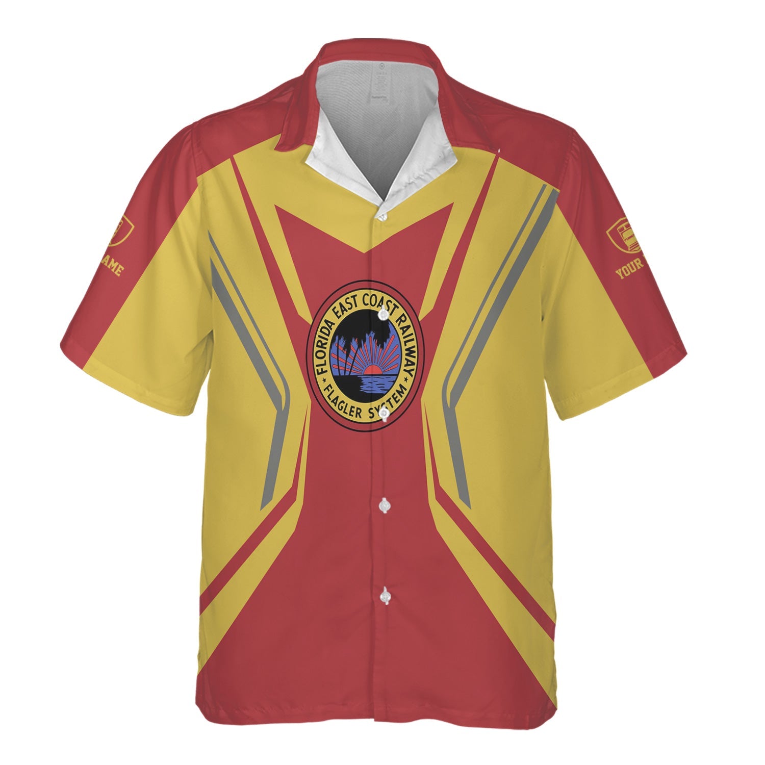 Railspirit Personalized Florida East Coast Railway Hawaiian Shirt Unique Style with Custom Job Train Shirt