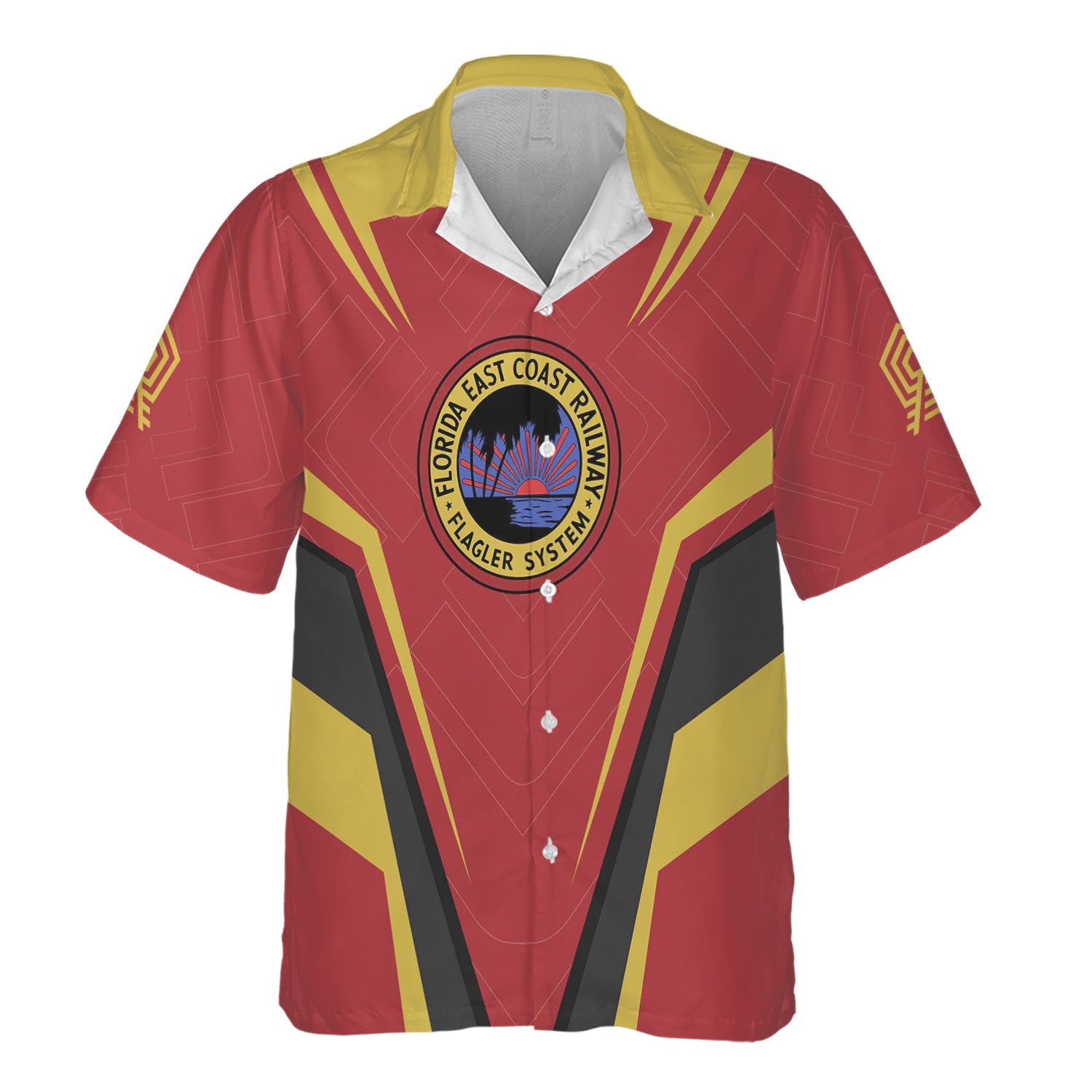 Railspirit Personalized Florida East Coast Railway Hawaiian Shirt Railway Inspired Apparel Train Shirt For Train Lovers