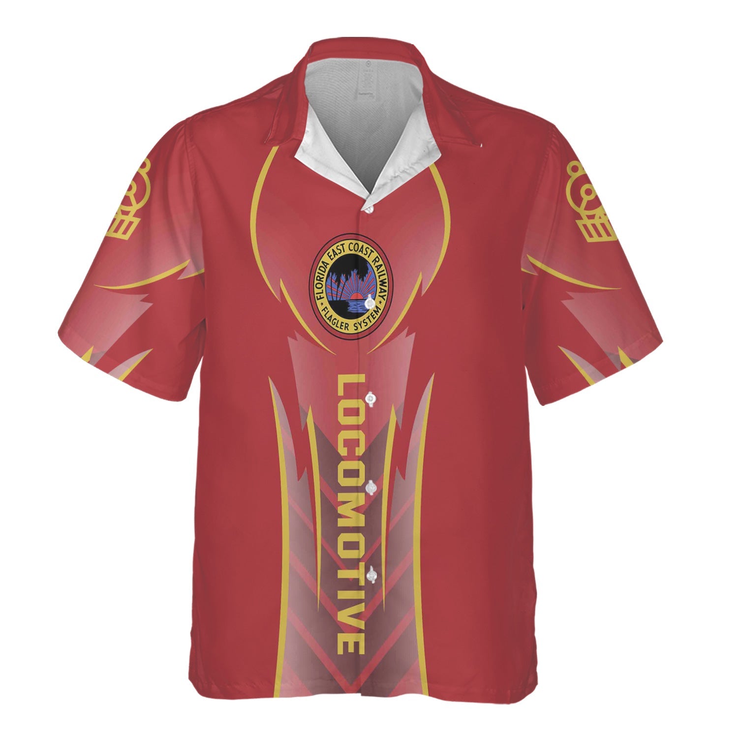 Railspirit Personalized Florida East Coast Railway Hawaiian Shirt Striking Line Style Train Shirt For Locomotive Lovers