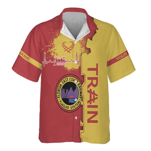 Railspirit Personalized Florida East Coast Railway Hawaiian Shirt Engine Heartbeat and Track Love Style Shirt Gift Idea For Train Lovers