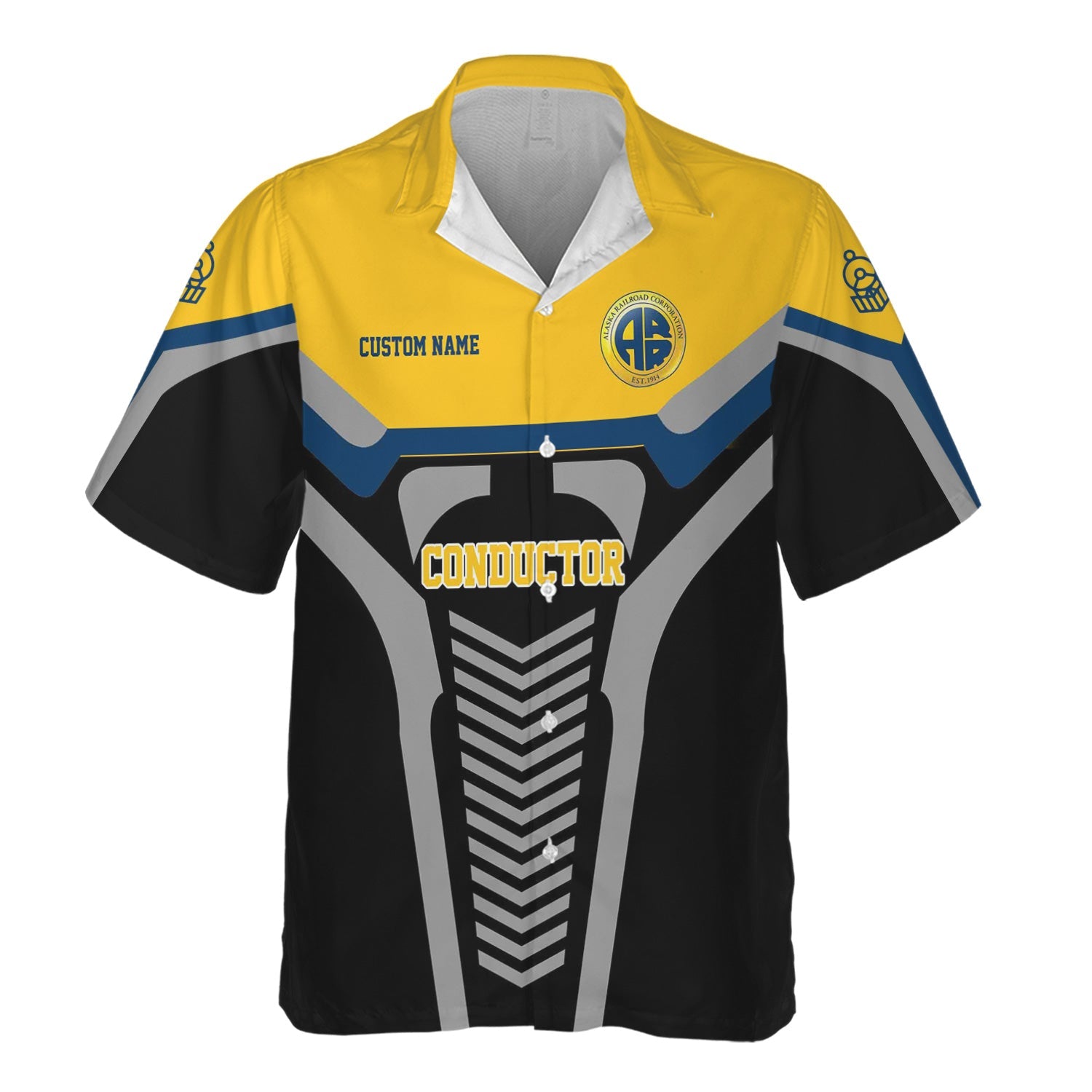 Railspirit Personalized Alaska Railroad Hawaiian Shirt Track-Inspired with Custom Job Position Train Shirt
