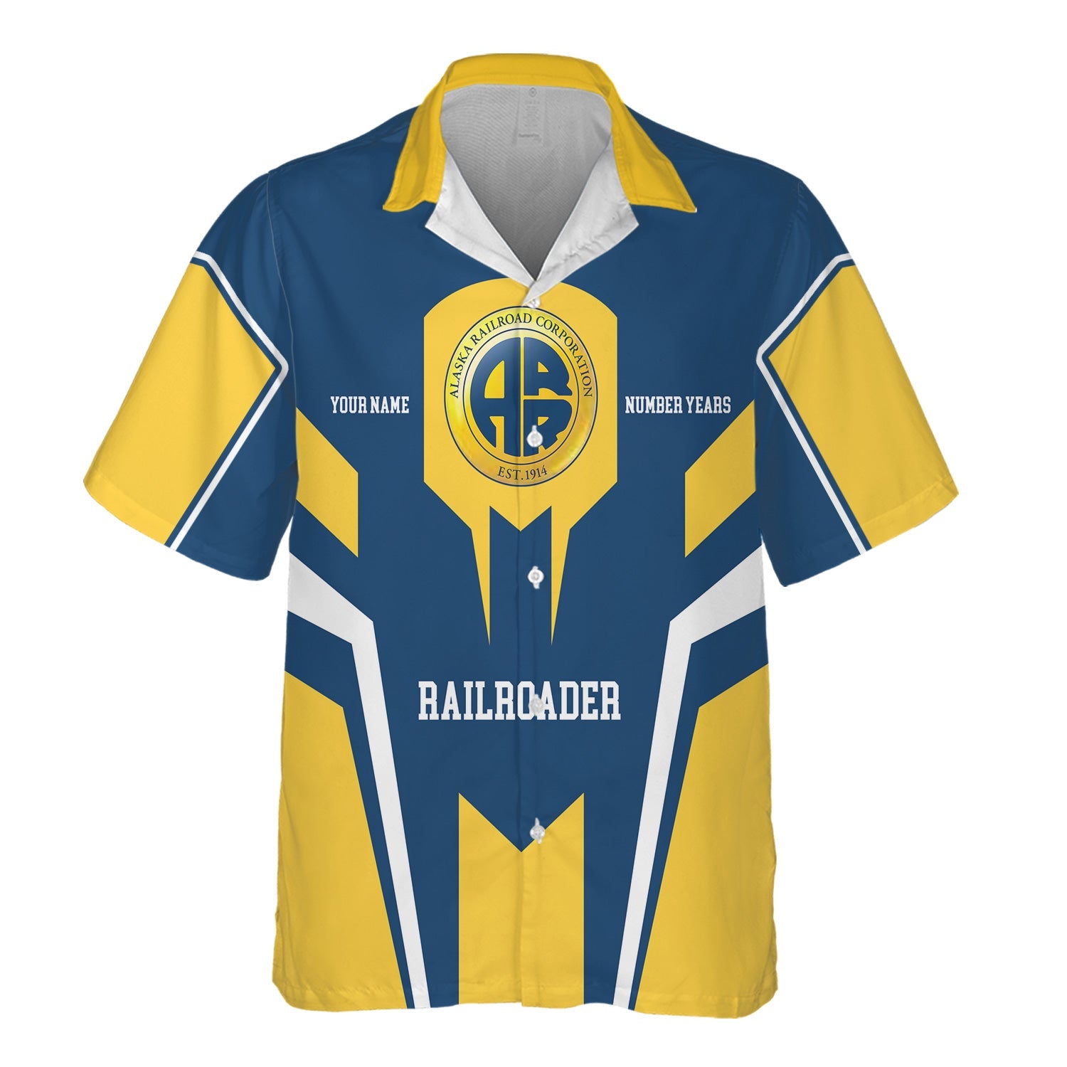 Railspirit Personalized Alaska Railroad Hawaiian Shirt Custom Year Railroader Shirt Gift Idea For Train Lover