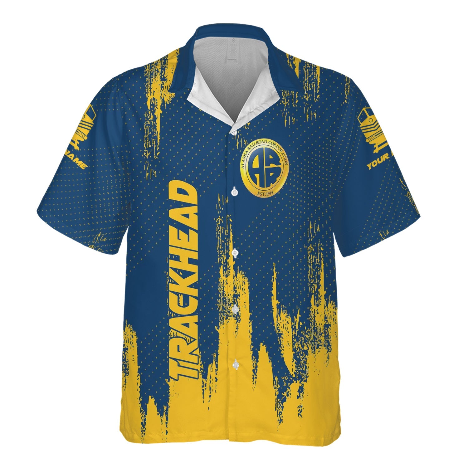 Railspirit Personalized Alaska Railroad Hawaiian Shirt Paint Impact Design Train Shirt for Trackhead