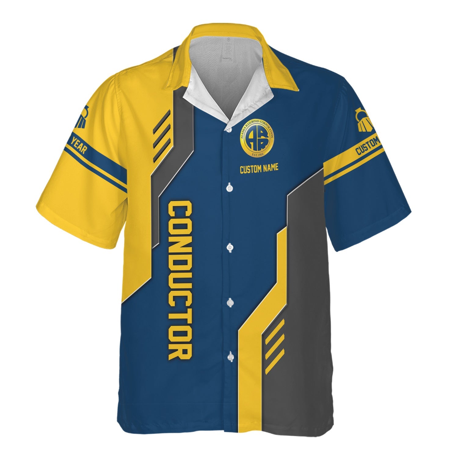 Railspirit Personalized Alaska Railroad Hawaiian Shirt Unique Railway Style with Custom Job Train Shirt