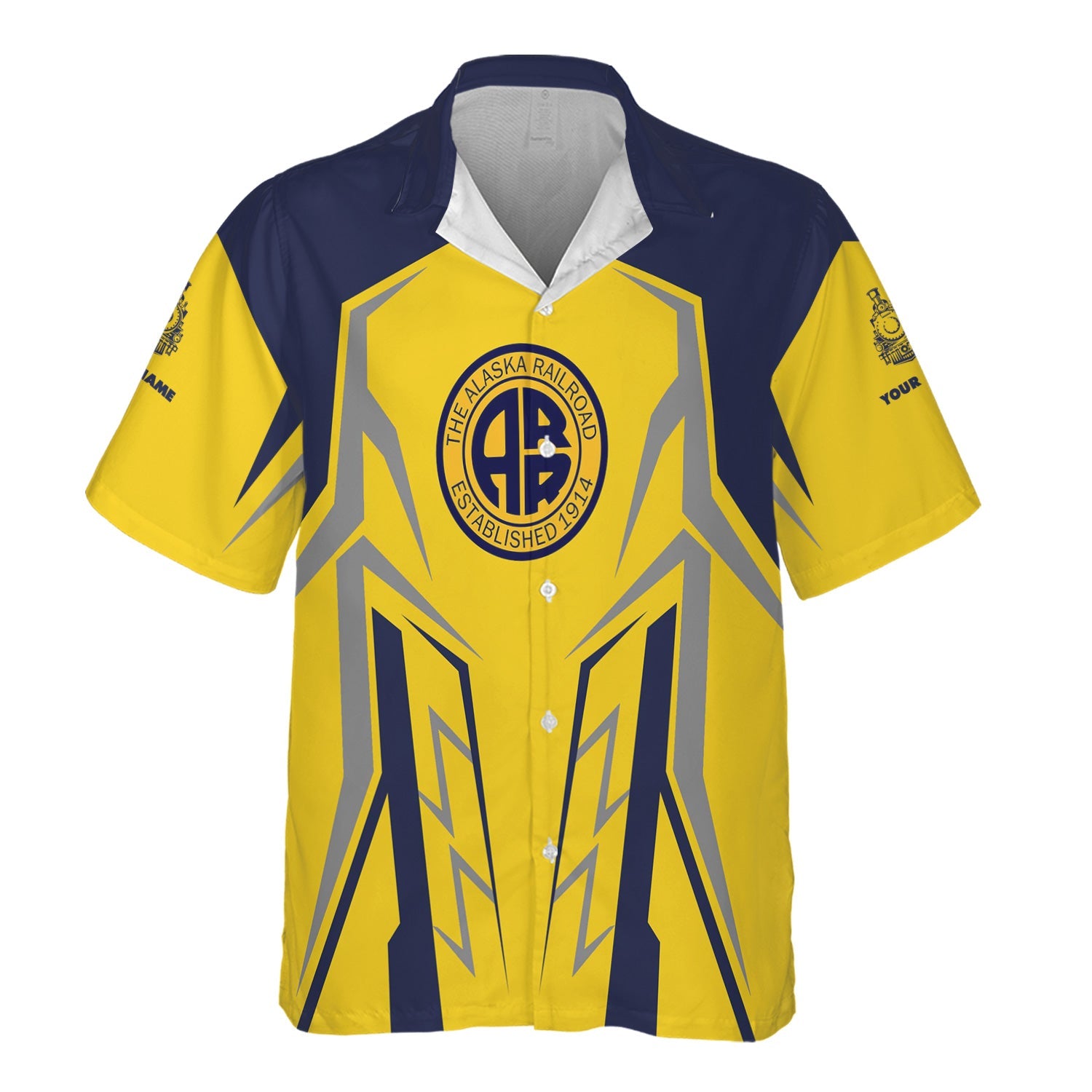 Railspirit Personalized Alaska Railroad Hawaiian Shirt Futuristic Design with Custom Job Train Shirt