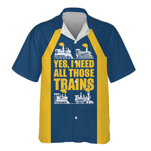 Railspirit Custom Name Alaska Railroad Hawaiian Shirt Yes I Need All Those Train Printed Shirt