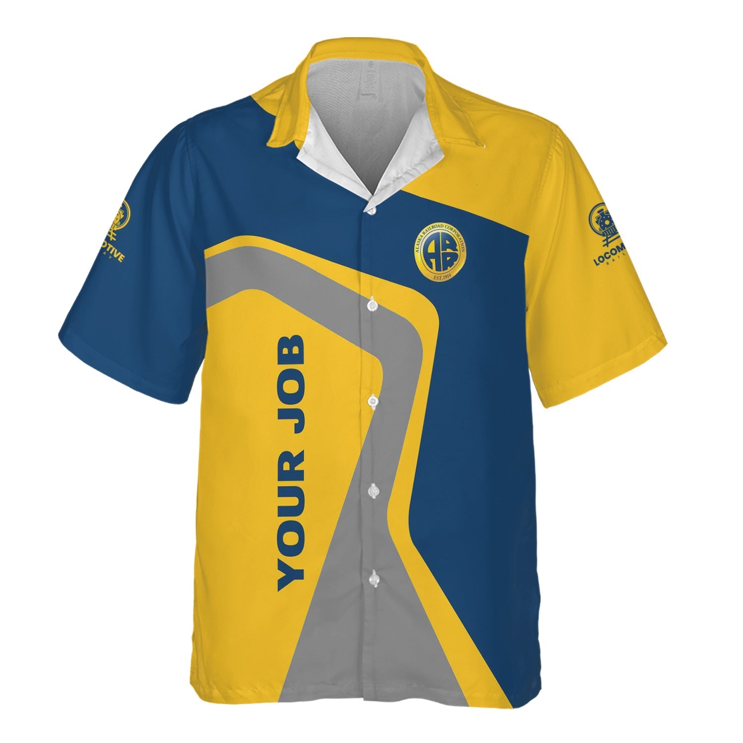 Railspirit Personalized Alaska Railroad Hawaiian Shirt Unique Design with Custom Job Position Train Shirt