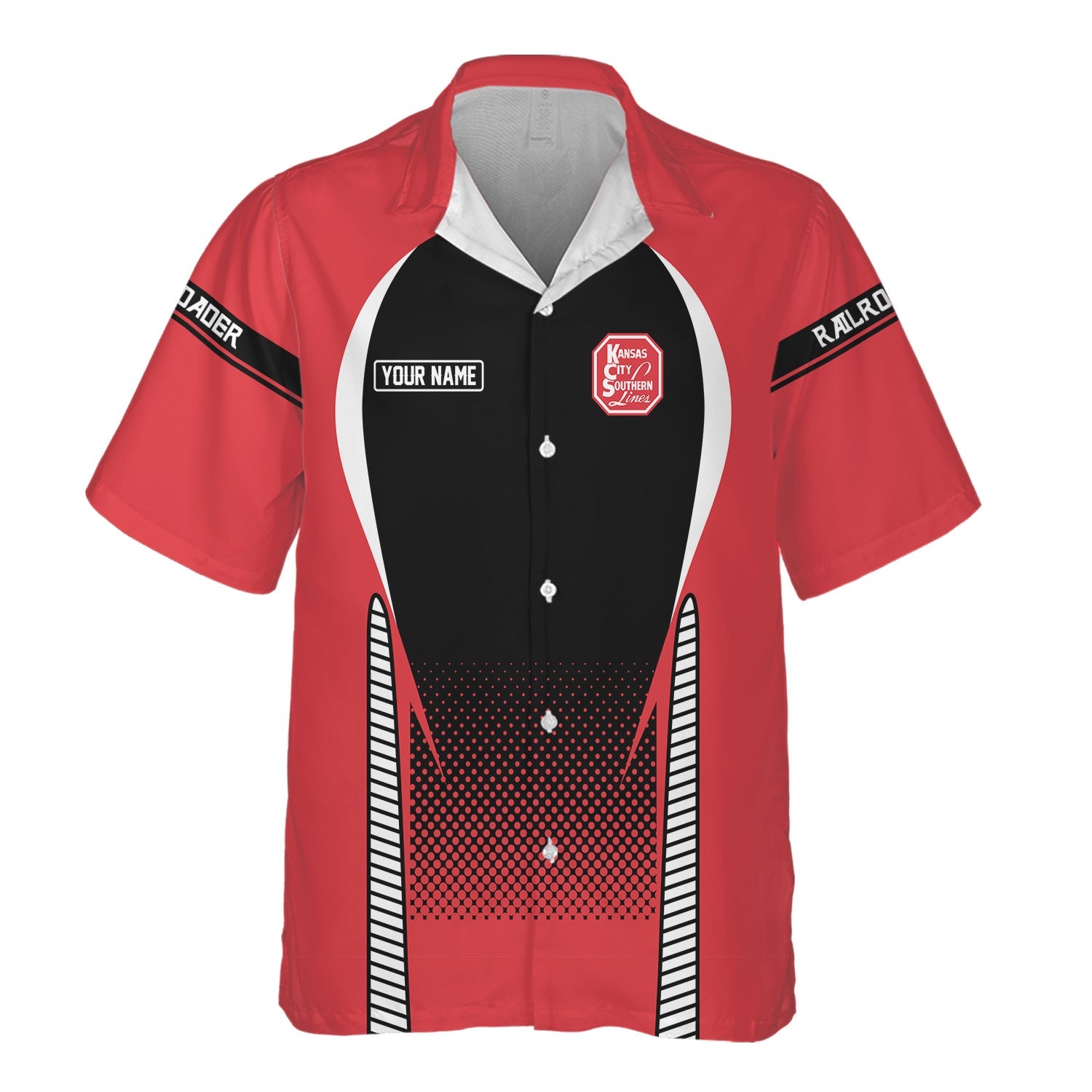 Railspirit Personalized Kansas City Southern Hawaiian Shirt Stress Is Caused By Not Having Enough Trains Shirt All Over Print