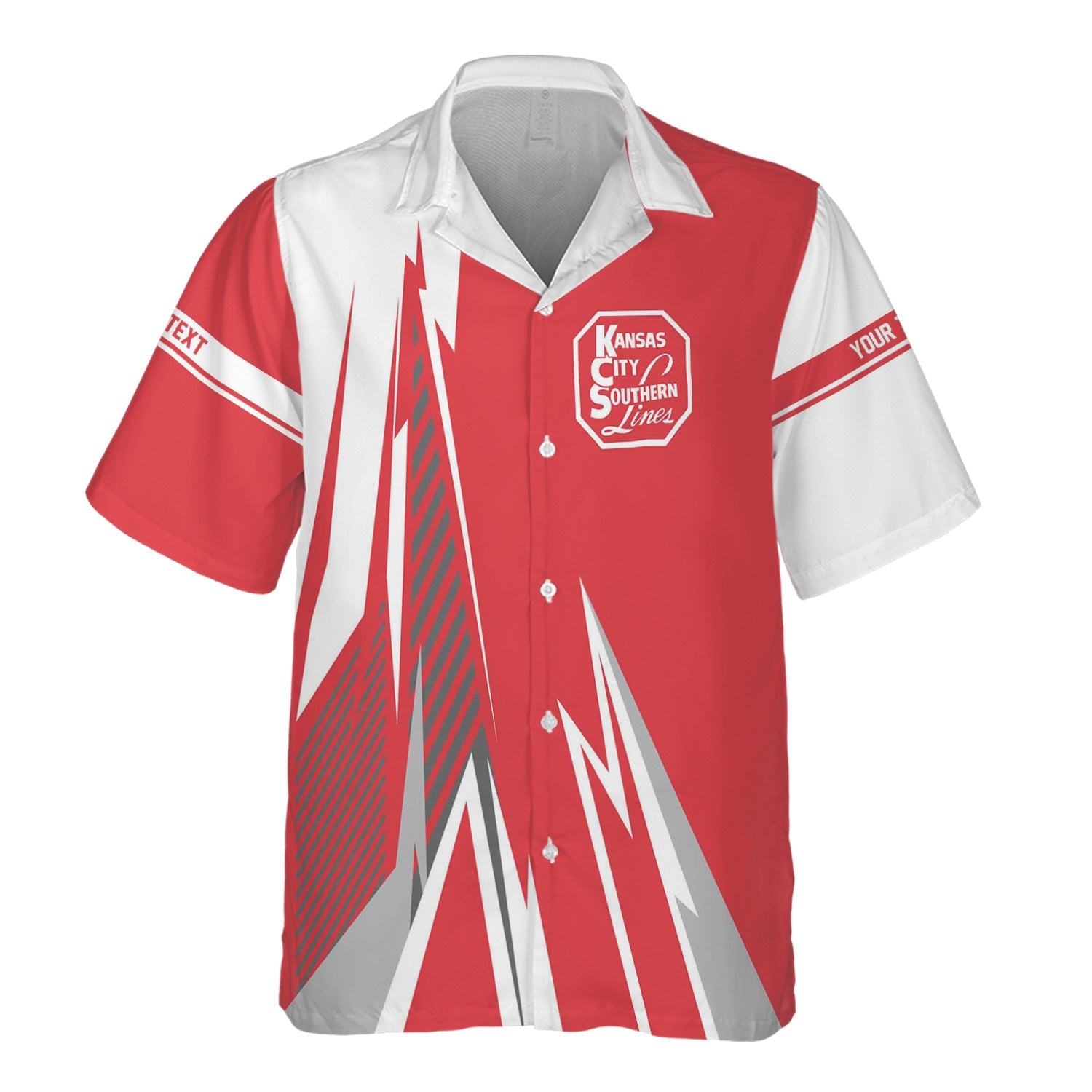 Railspirit Personalized Kansas City Southern Hawaiian Shirt Lightning-Inspired Railway Style Shirt For Train Lovers