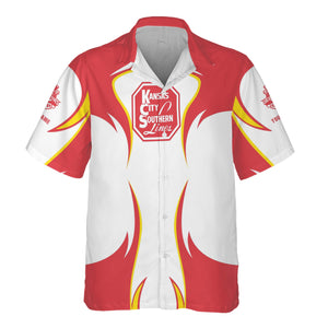 Railspirit Personalized Kansas City Southern Hawaiian Shirt Distinctive Flame Style Shirt For Steam Engine Addict