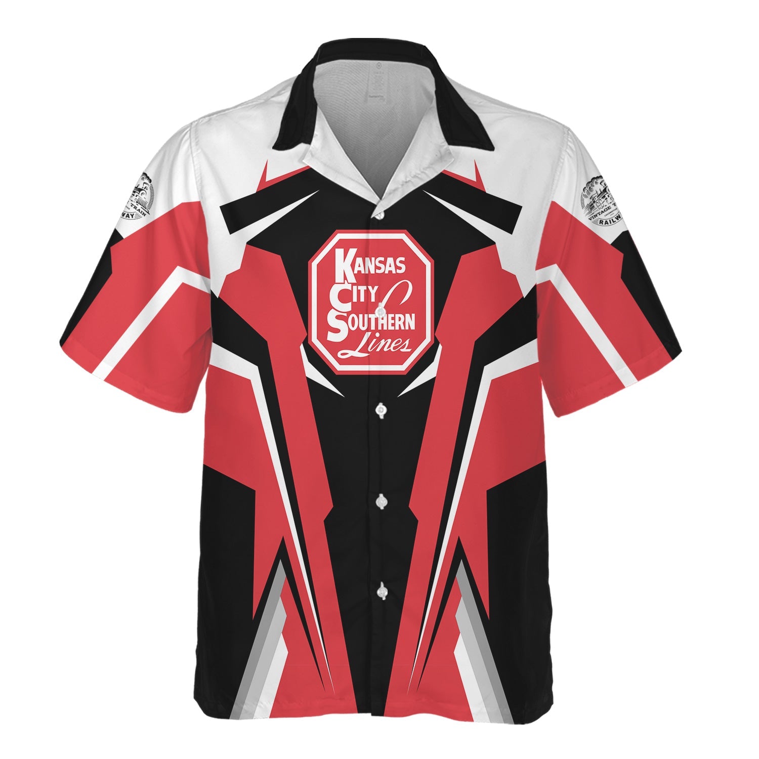 Railspirit Personalized Kansas City Southern Hawaiian Shirt Strong Line Style Train Unisex Shirt All Over Print