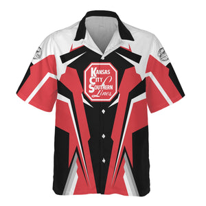 Railspirit Personalized Kansas City Southern Hawaiian Shirt Strong Line Style Train Unisex Shirt All Over Print