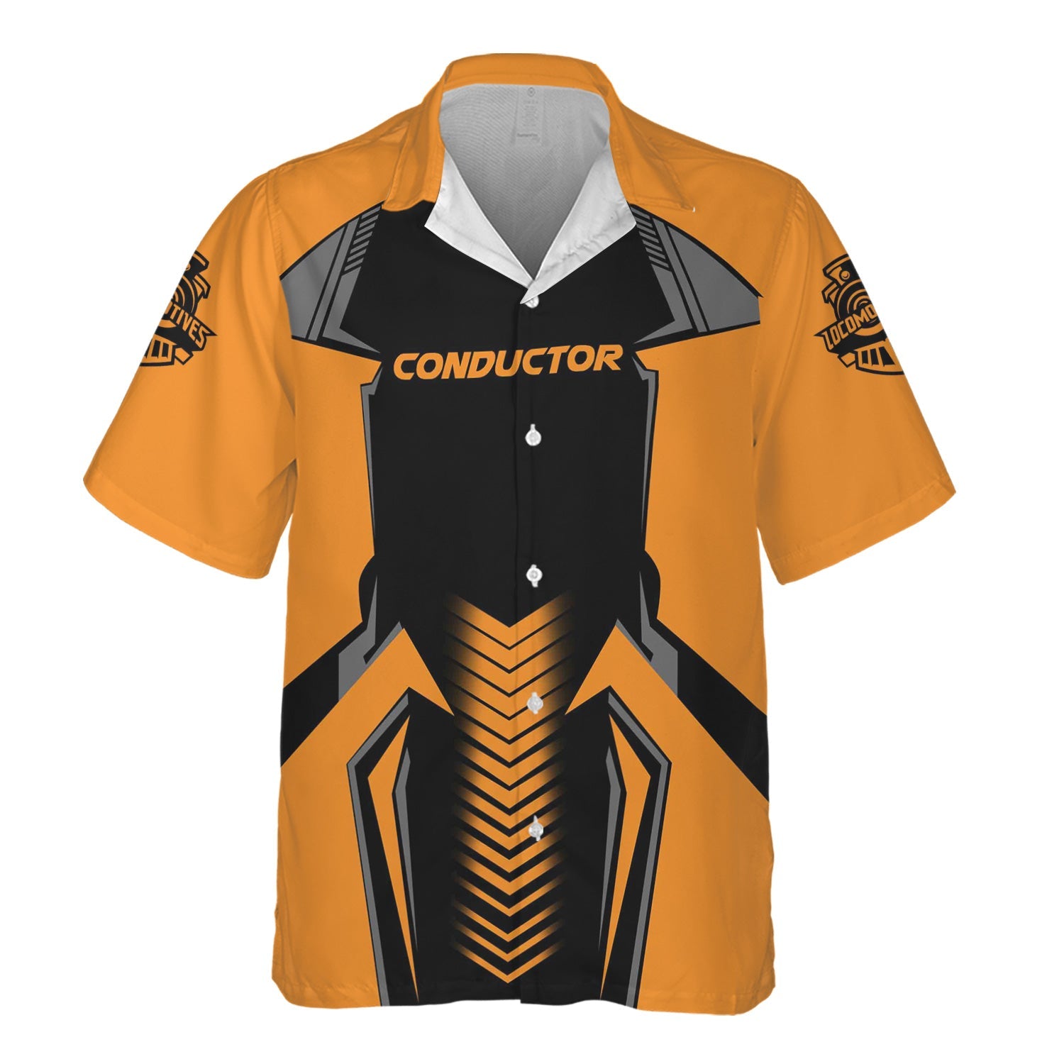 Railspirit Personalized Genesee & Wyoming Inc. Railroad Hawaiian Shirt Standout Style with Custom Position Train Shirt