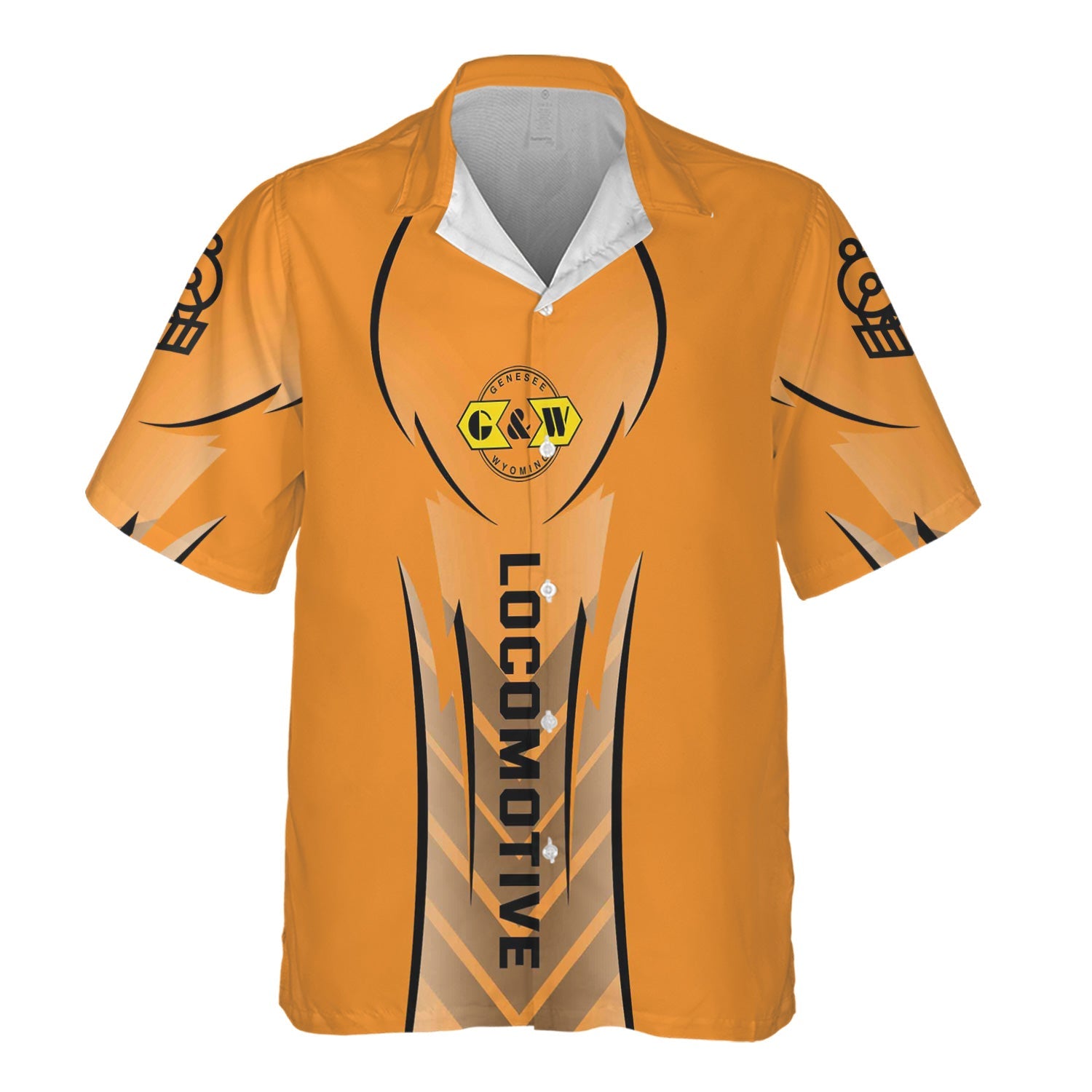 Railspirit Personalized Genesee & Wyoming Inc. Railroad Hawaiian Shirt Striking Line Style Train Shirt For Locomotive Lovers