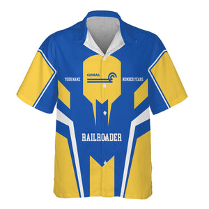 Railspirit Personalized Conrail Railroad Hawaiian Shirt Custom Year Railroader Shirt Gift Idea For Train Lover