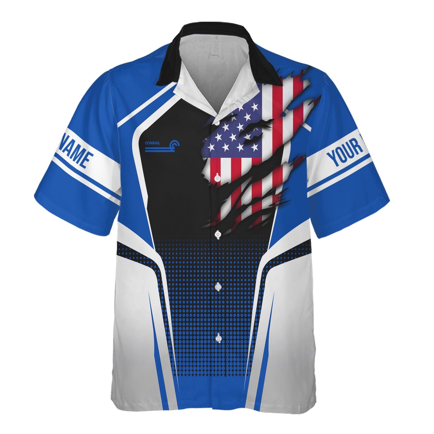 Railspirit Personalized Conrail Railroad Hawaiian Shirt American Eagle Vintage Train Shirt