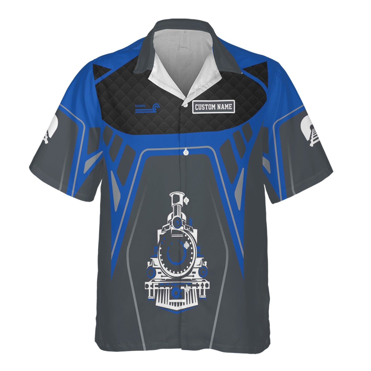 Railspirit Personalized Conrail Railroad Hawaiian Shirt Steam Locomotive Engine Graphic Train Shirt All Over Print