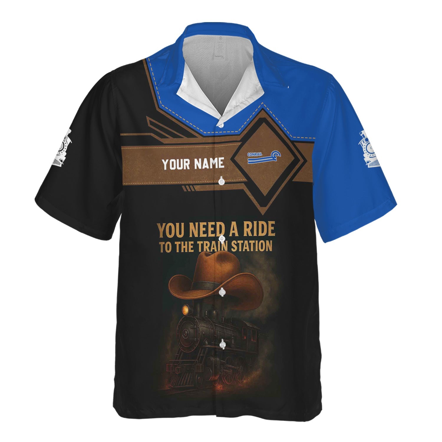 Railspirit Personalized Conrail Railroad Hawaiian Shirt You Need A Ride To The Train Station Shirt For Train Lovers