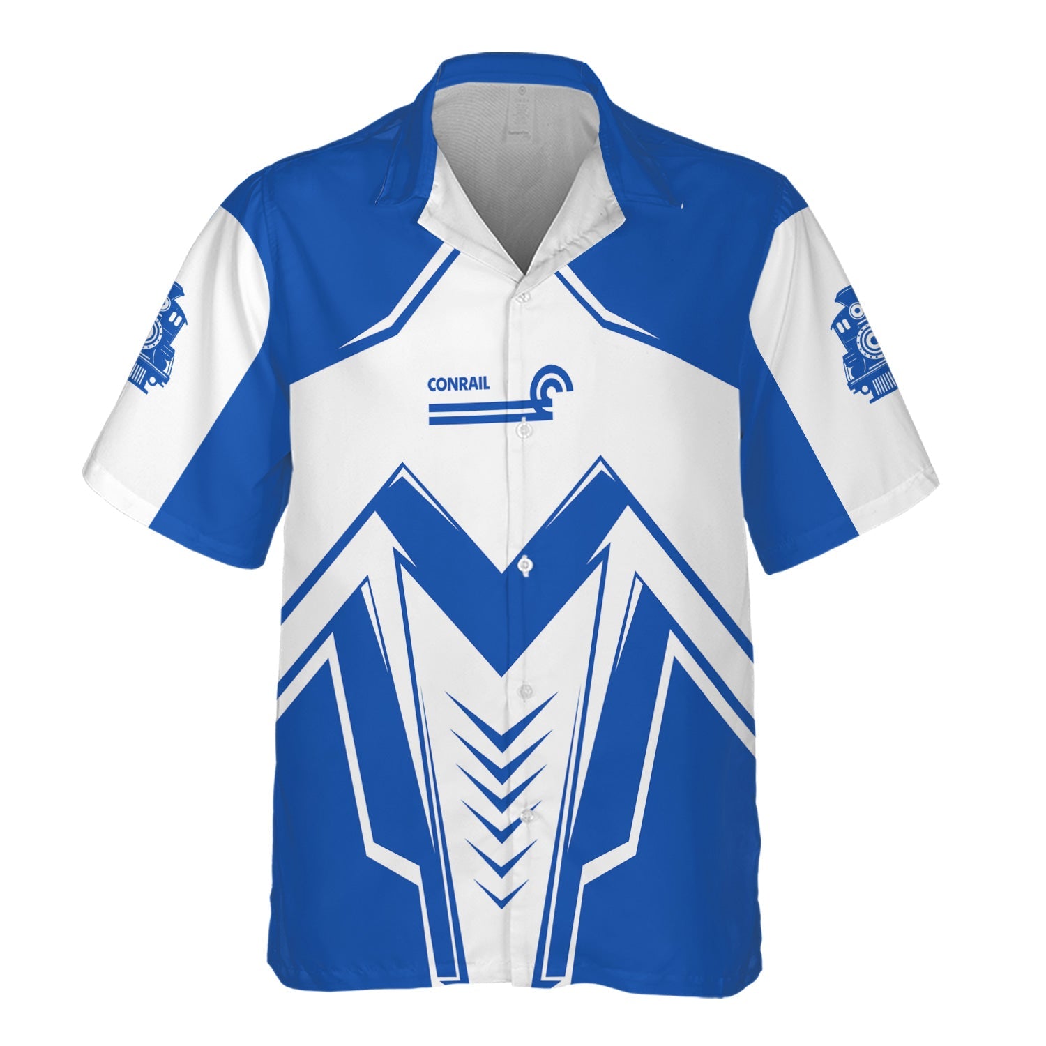 Railspirit Personalized Conrail Railroad Hawaiian Shirt Railway Trainspotter Style Shirt Gift Idea For Foamers