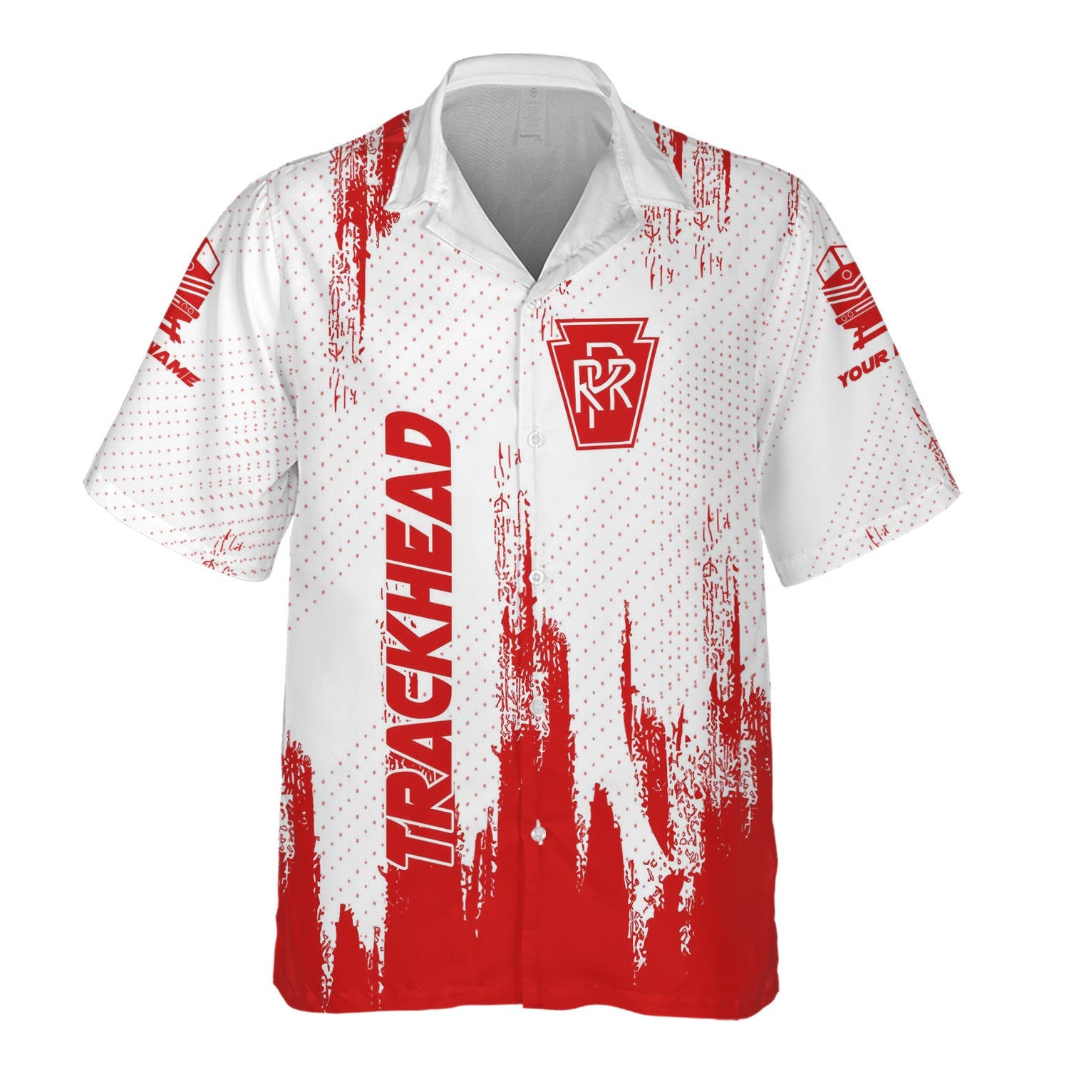 Railspirit Personalized Pennsylvania Railroad Hawaiian Shirt Paint Impact Design Train Shirt for Trackhead