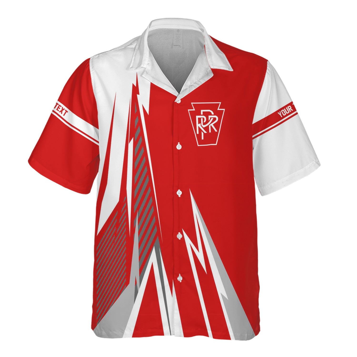 Railspirit Personalized Pennsylvania Railroad Hawaiian Shirt Lightning-Inspired Railway Style Shirt For Train Lovers