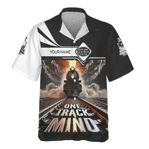 Railspirit Personalized New York Central Railroad Hawaiian Shirt One Track Mind Train Printed Shirt