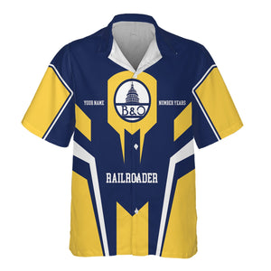 Railspirit Personalized Baltimore and Ohio Railroad Hawaiian Shirt Custom Year Railroader B&O Shirt Gift Idea For Train Lover