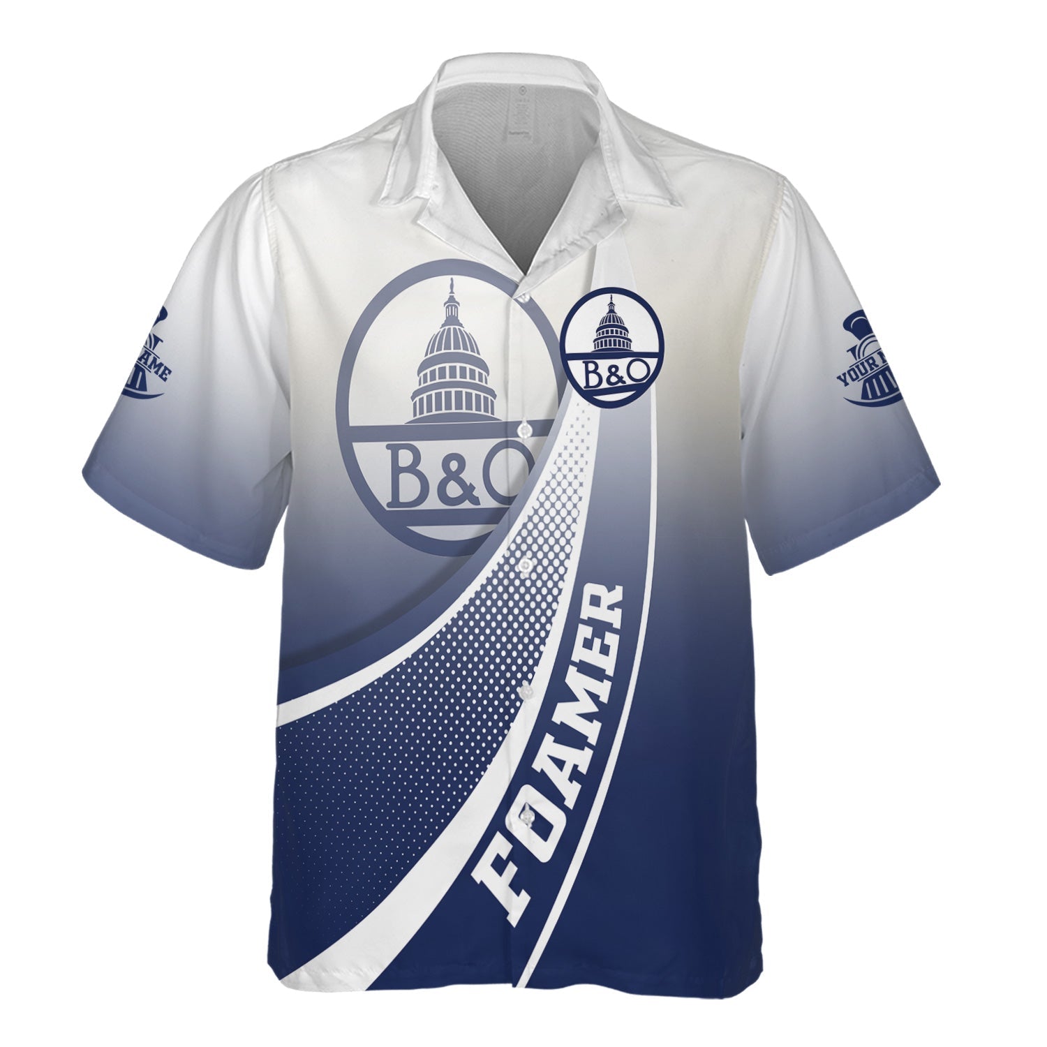 Railspirit Personalized Baltimore and Ohio Railroad Hawaiian Shirt Railway-Themed Style B&O Shirt Gift Idea For Trainspotter