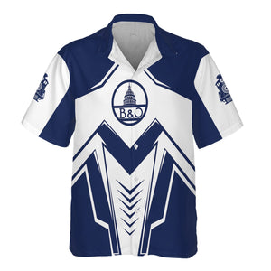 Railspirit Personalized Baltimore and Ohio Railroad Hawaiian Shirt Railway Trainspotter Style B&O Shirt Gift Idea For Foamers