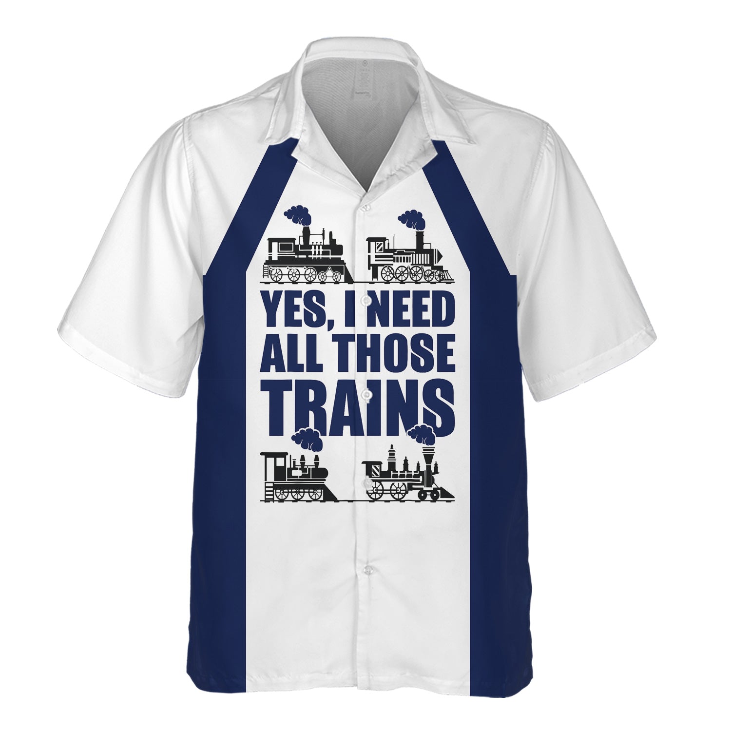 Railspirit Custom Name Baltimore and Ohio Railroad Hawaiian Shirt Yes I Need All Those Train B&O Printed Shirt