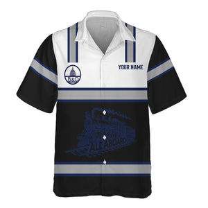 Railspirit Custom Name Baltimore and Ohio Railroad Hawaiian Shirt Eat Train Sleep Repeat B&O Printed Train Shirt